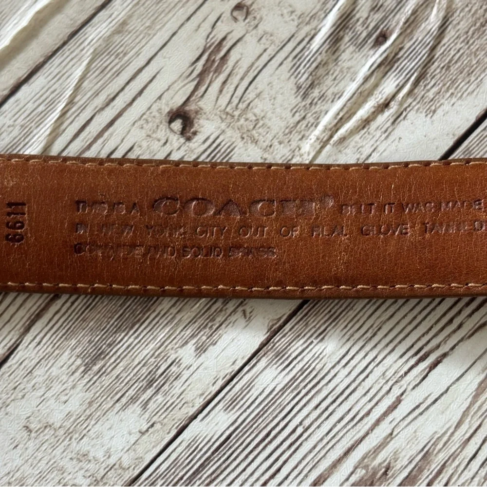 Coach Vintage Distressed Brown Belt Bag with Brass Buckle 34 Mens